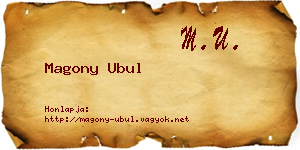 Magony Ubul névjegykártya